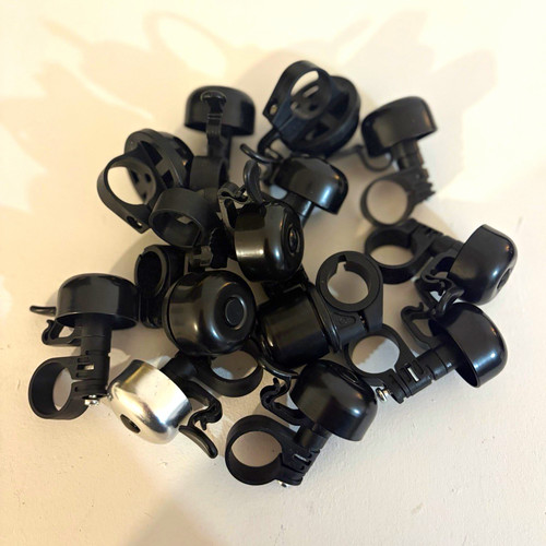 Black plastic bicycle bell - black, lot